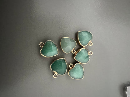 15mm gemstone heart