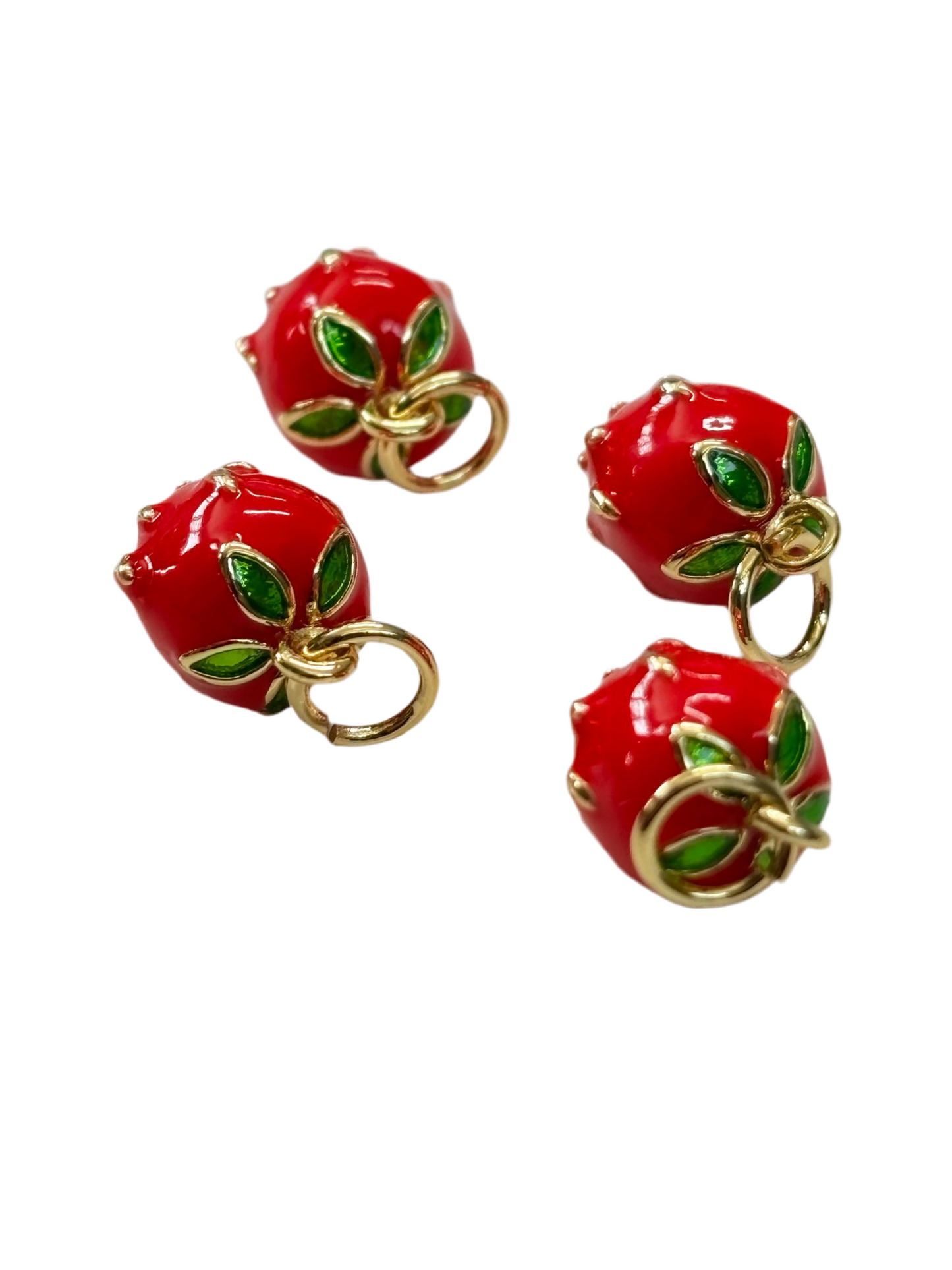 10mm Enamel Strawberry 18k Gold Plated (29189)