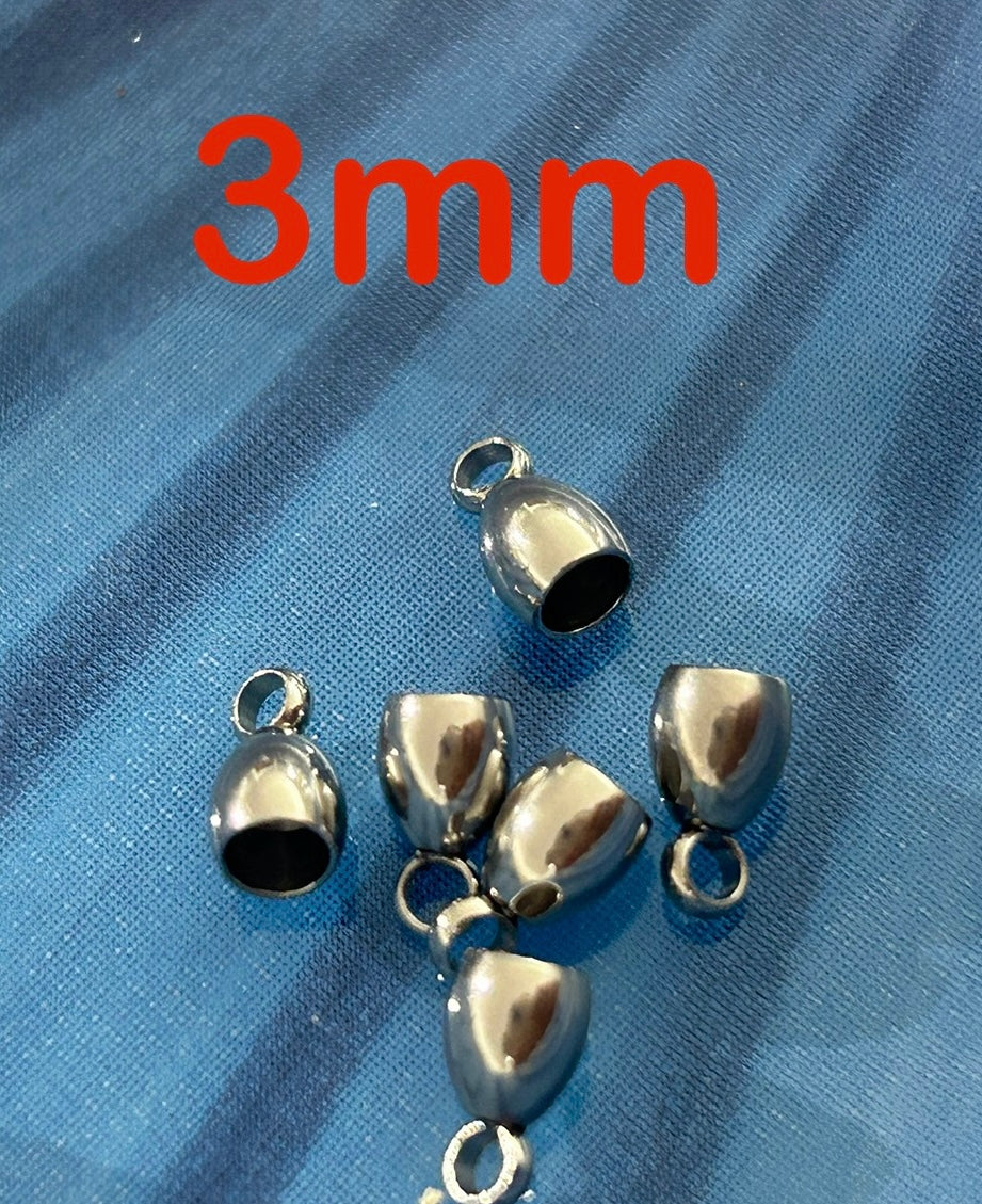 Silver SS Cap For Cord Qty 6