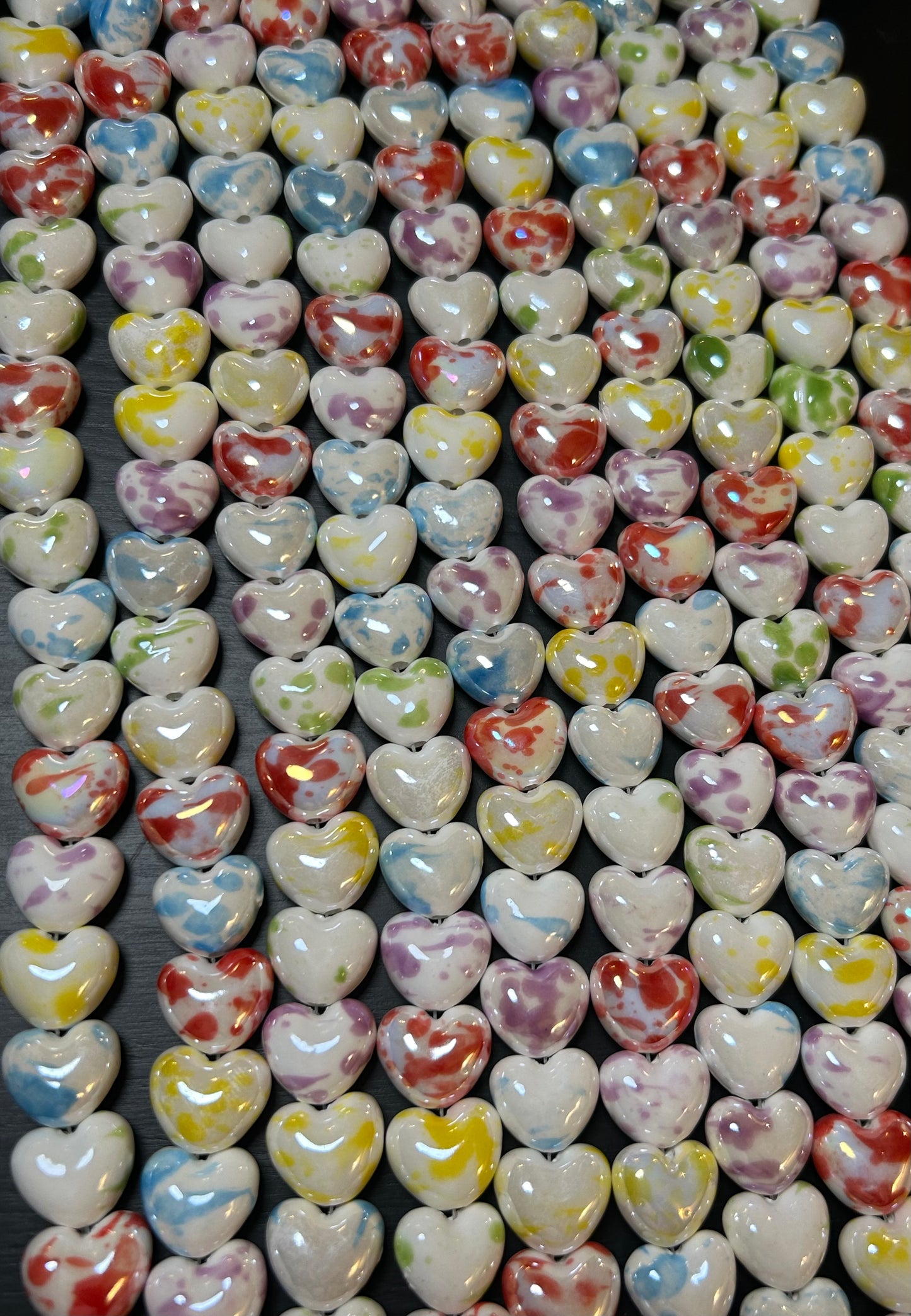 14mm Heart Ceramic Strand #27034