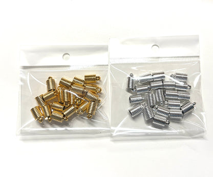 15mm Acrilyc Caps Qty 20 gold/silver