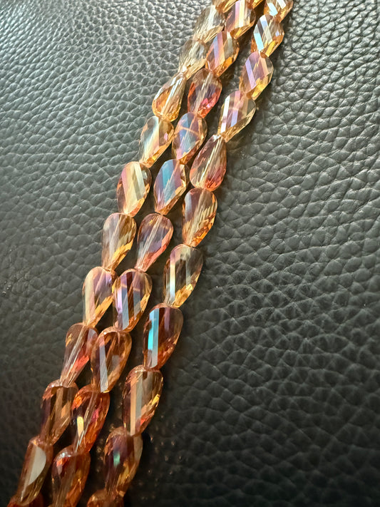 14x8mm twisted faceted cristal cooper