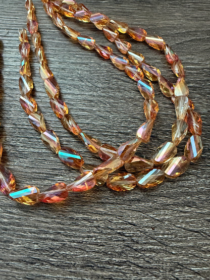 14x8mm twisted faceted cristal cooper