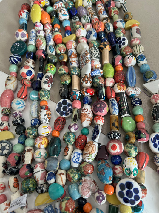 Hand painted Ceramic mix strand different sizes