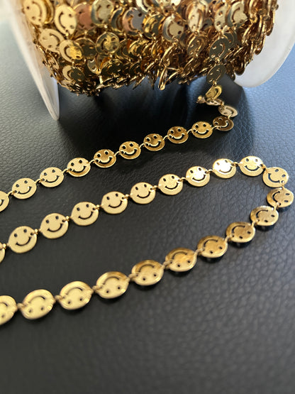 14k Happy face chain (SBM)