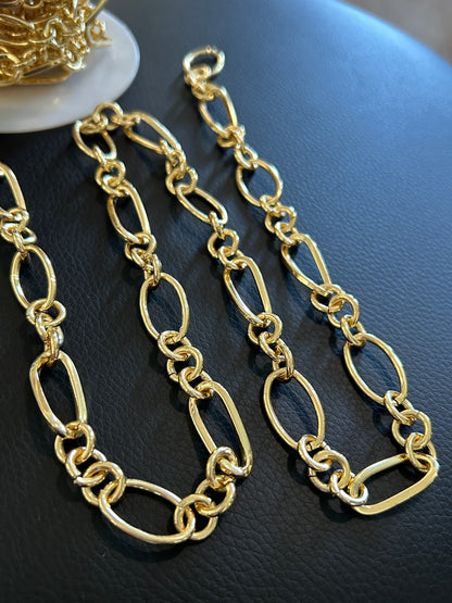 14k Oval chain 3/1 link. (SBM)