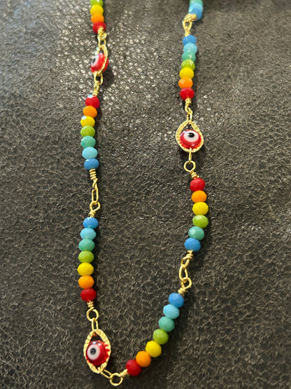 14k multicolor eye chain (SBM)