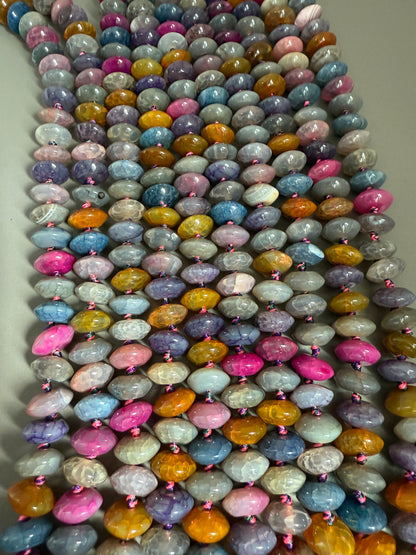 8x16mm Agate Rondelle Strand 28957