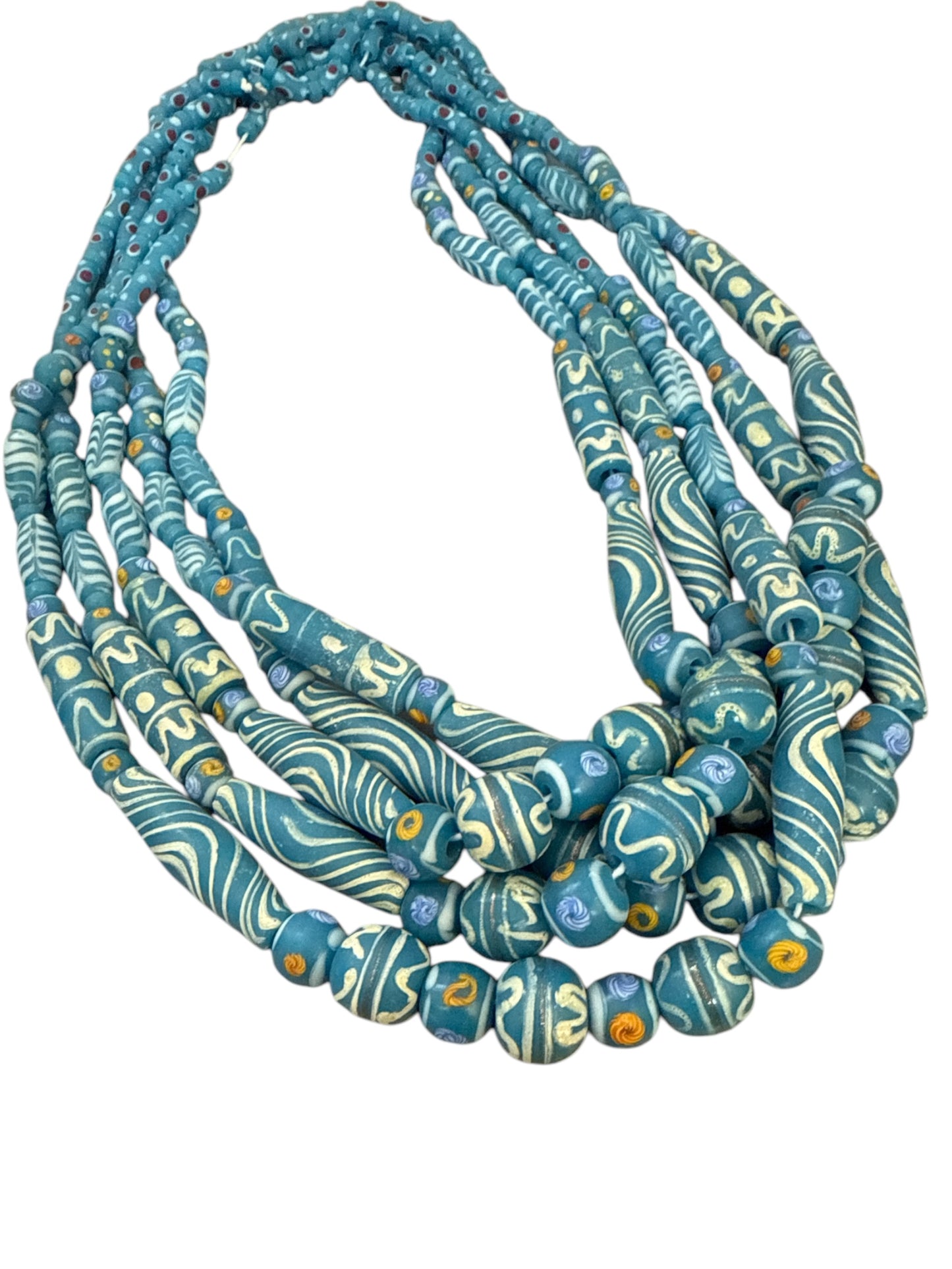 Different Shape African Blue Beads Strand 28987