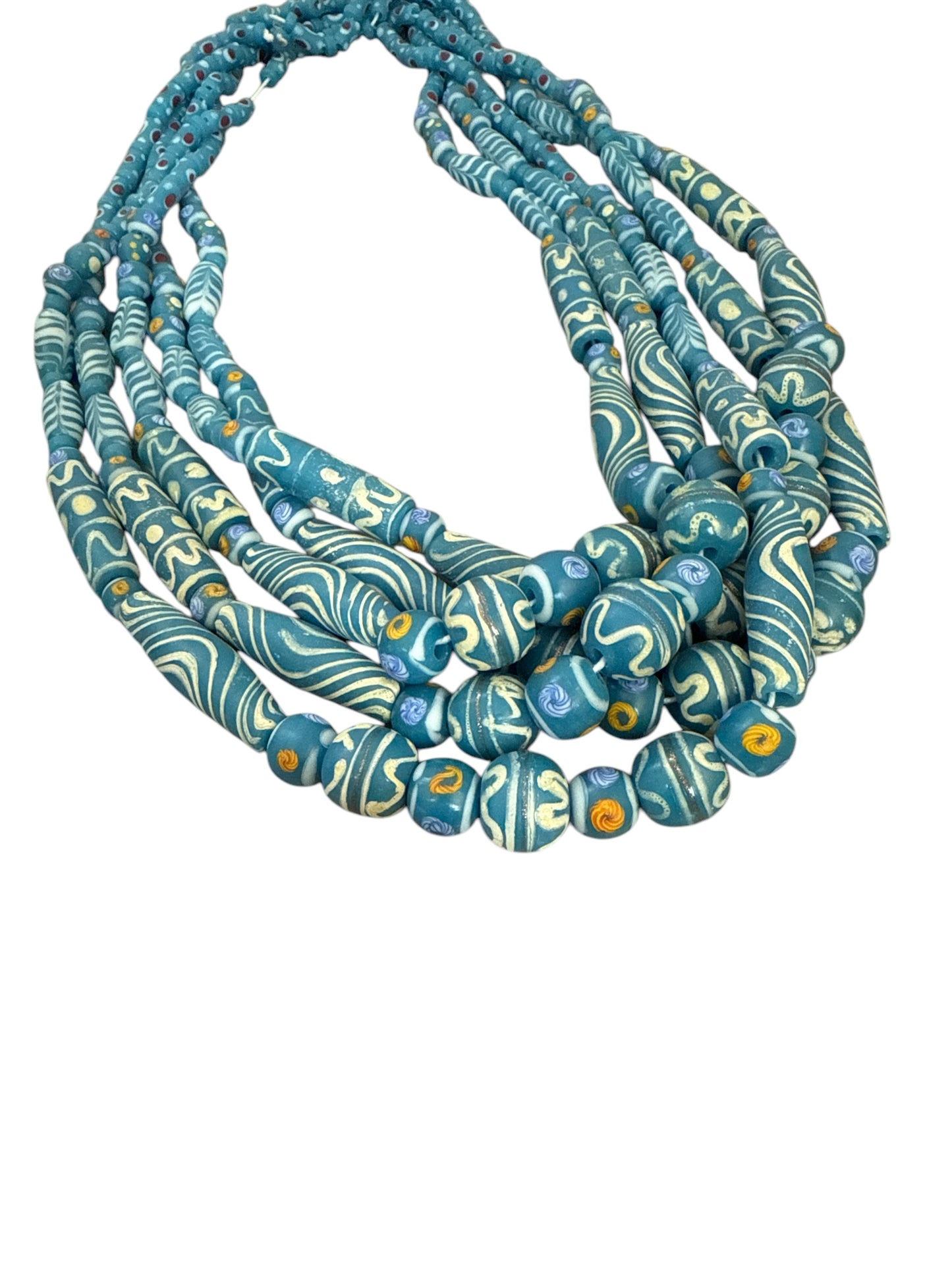 Different Shape African Blue Beads Strand 28987