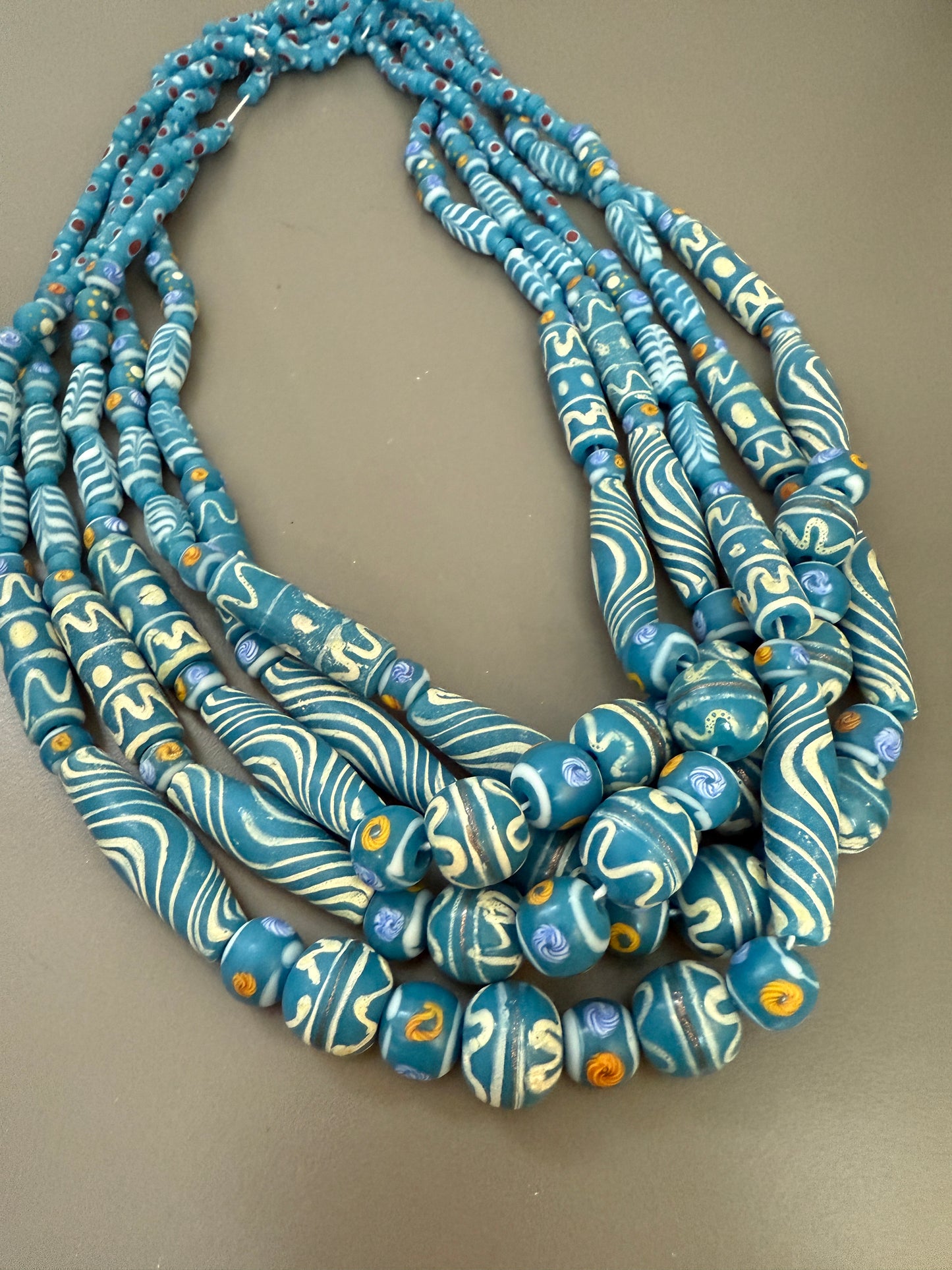 Different Shape African Blue Beads Strand 28987