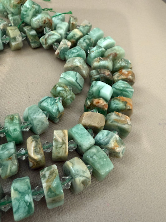 Irr Rondelle Green Quartz Strand (30084)