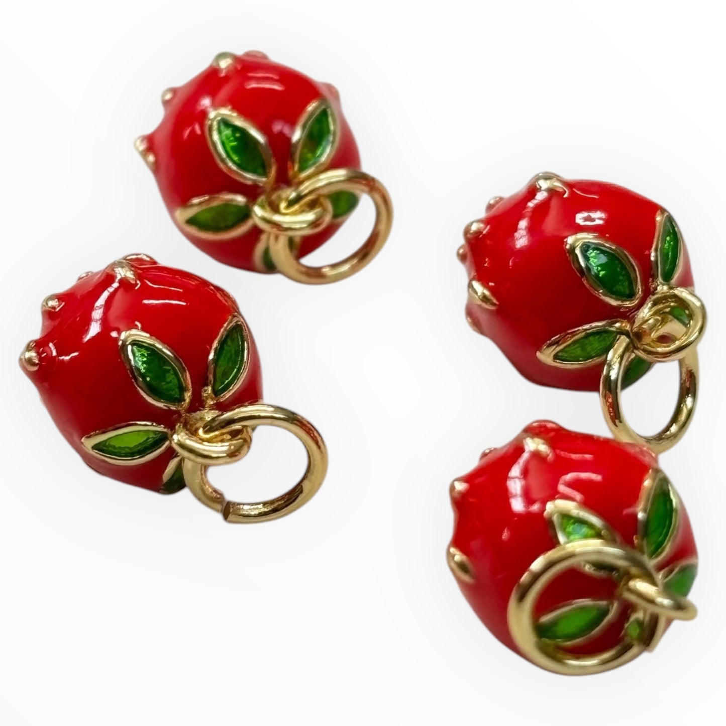 10mm Enamel Strawberry 18k Gold Plated (29189)