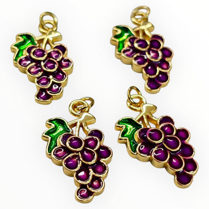 26mm Enamel Grape 18k Gold Plated (29187)