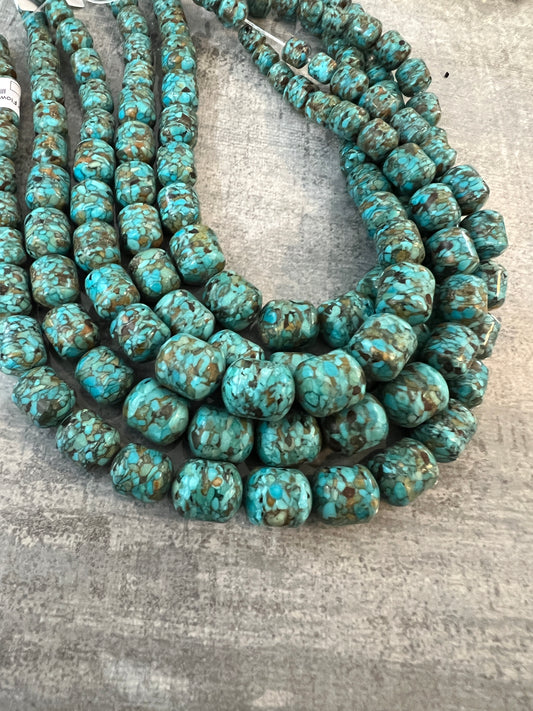 15mm Cilinder Flower Turquoise -26908