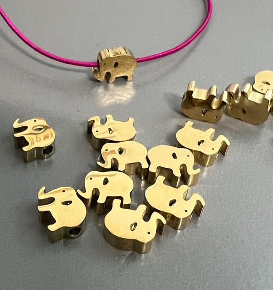 7.5x9x3mm stainless steel elephant