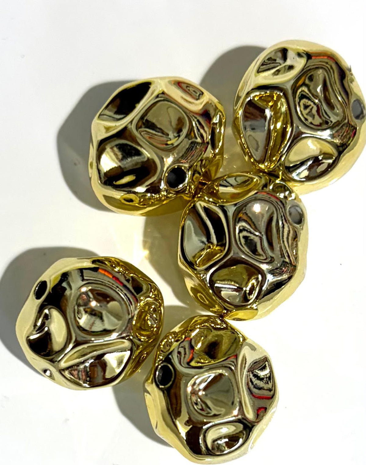 Hammered Gold Spacer (5)