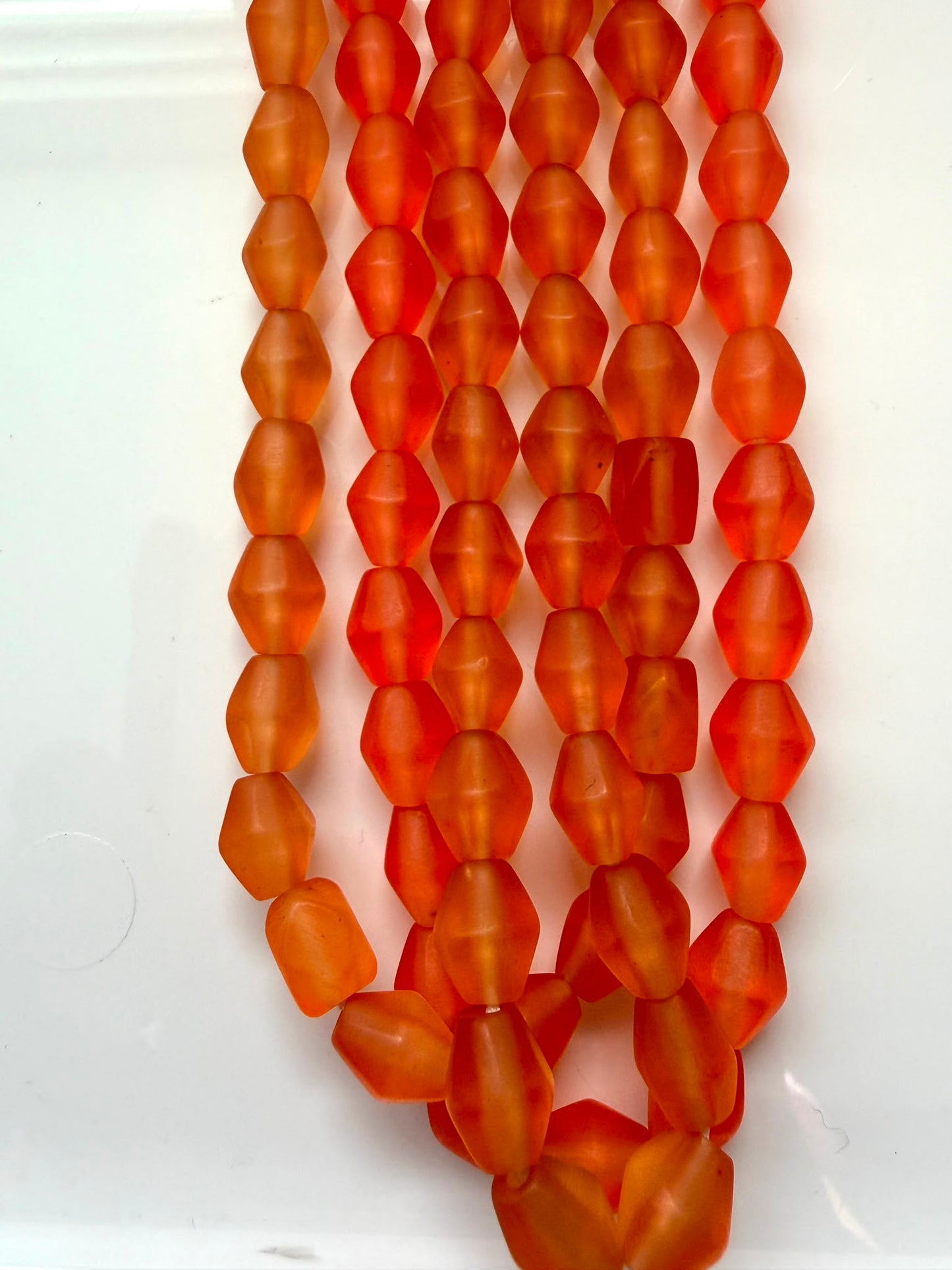 10mm Orange Faceted Bicone