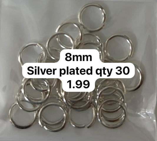 8mm Silver Plated (Qty. 30)