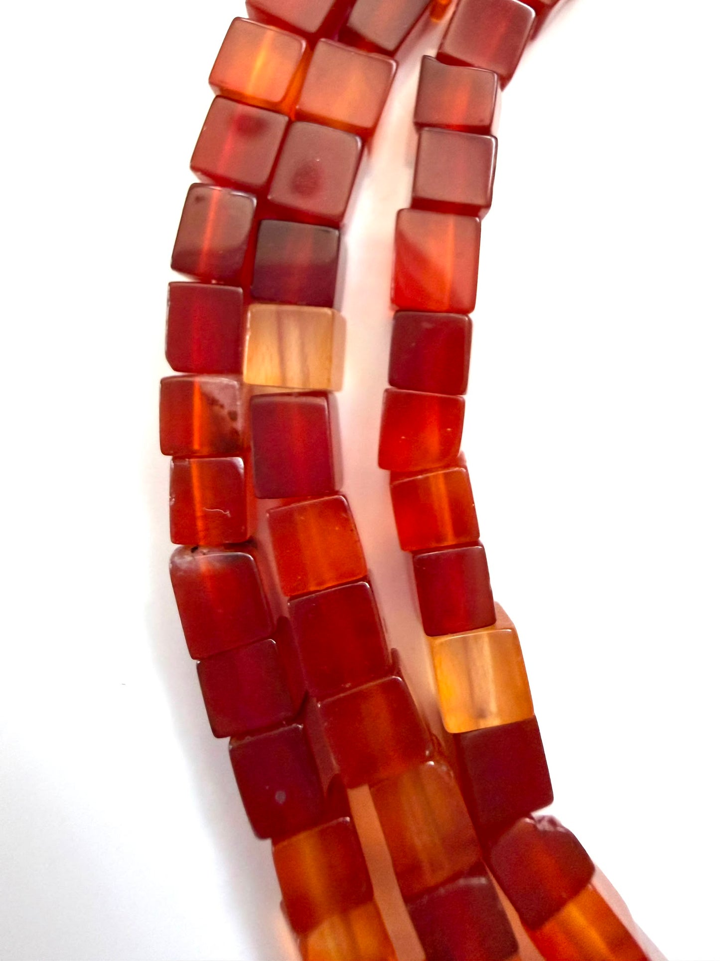 4x4mm Carnelian Cube (Sale)