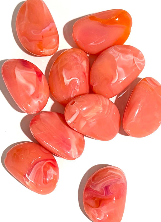 2mm Peach Nugget with Spots (10)