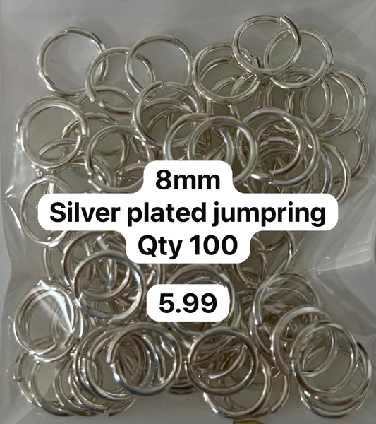 8mm Silver Plated Jumpring (Qty. 100)