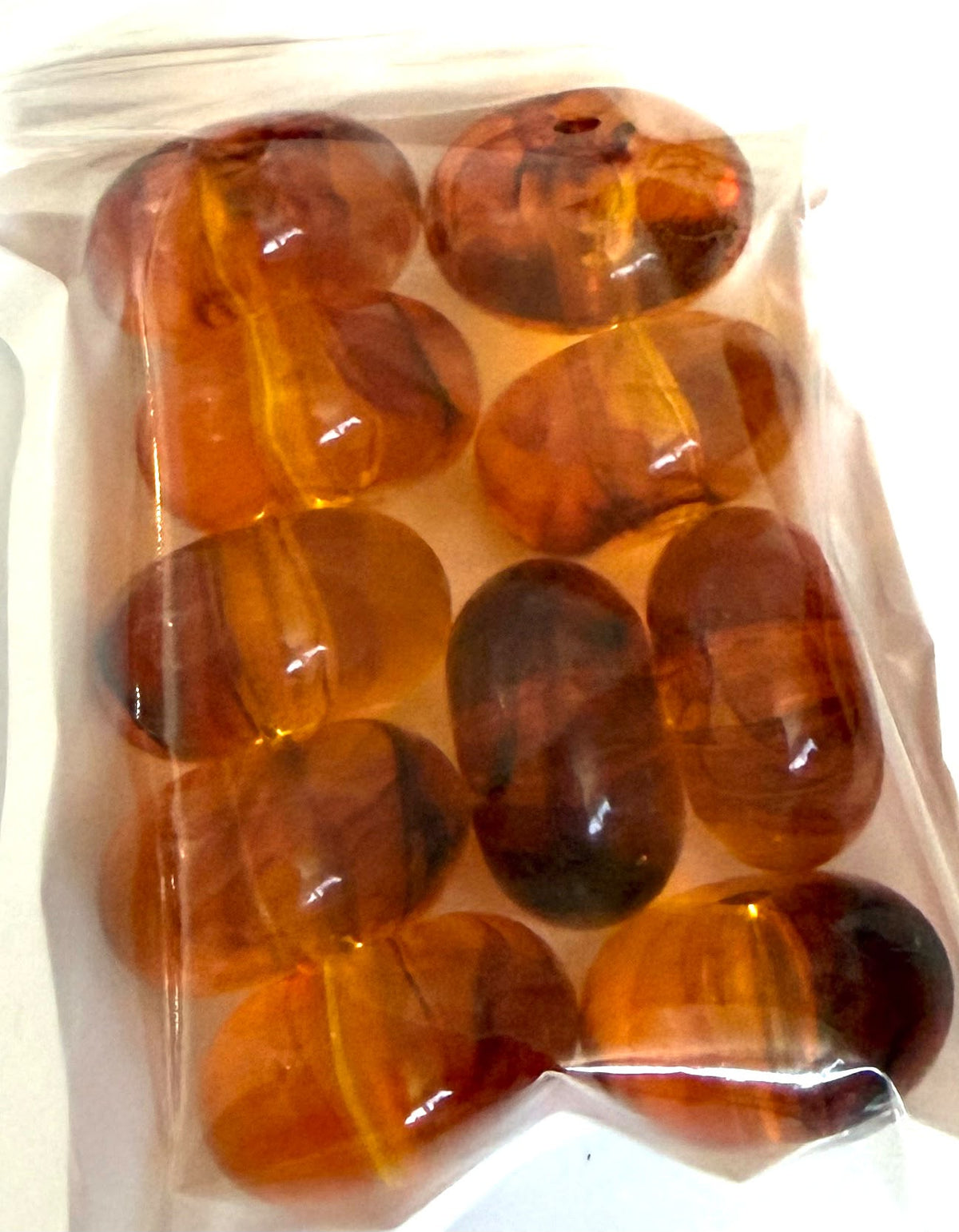 20mm Amber  rondelle qty 10