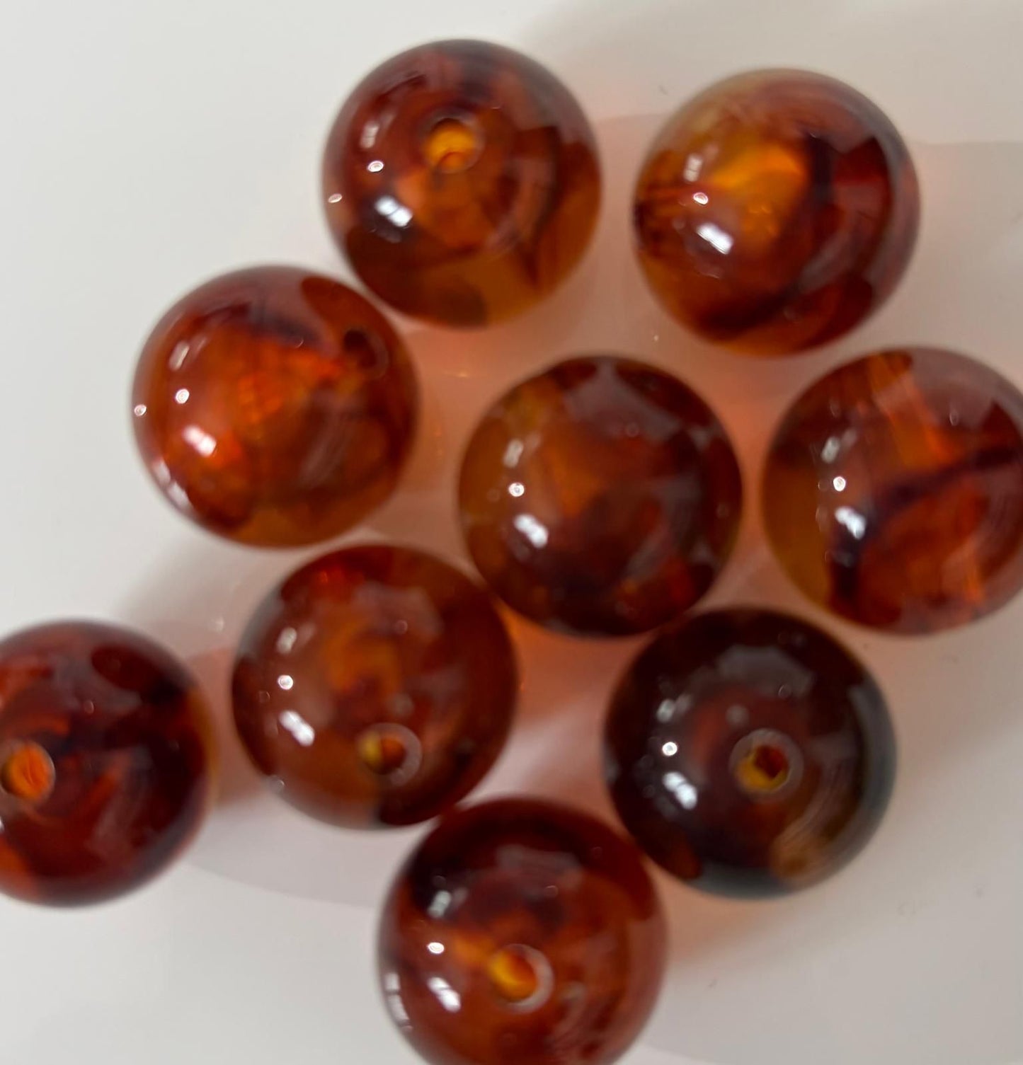 19mm Brown Round Acrilic Bead