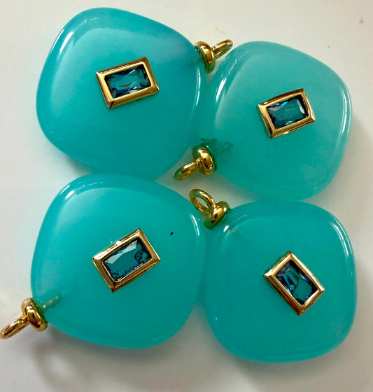 Aqua Pendant with Zircon