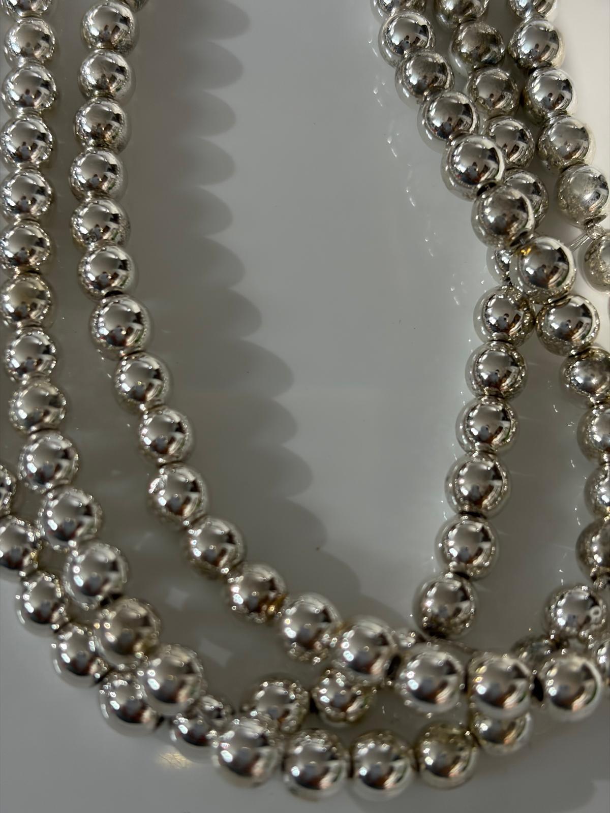 6mm Round Silver Hematite