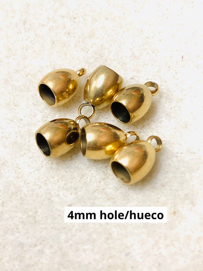 Gold SS Cap For Cord Qty 6