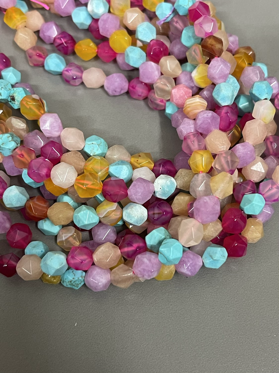 8mm multicut Mix Agate Strand Qty 46 Beads per Strand 21780