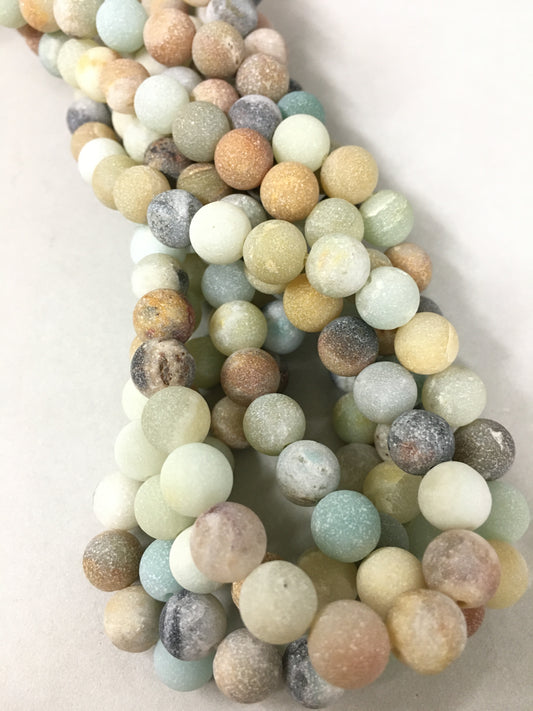 8mm Amazonite Matte Strand / Amazonita