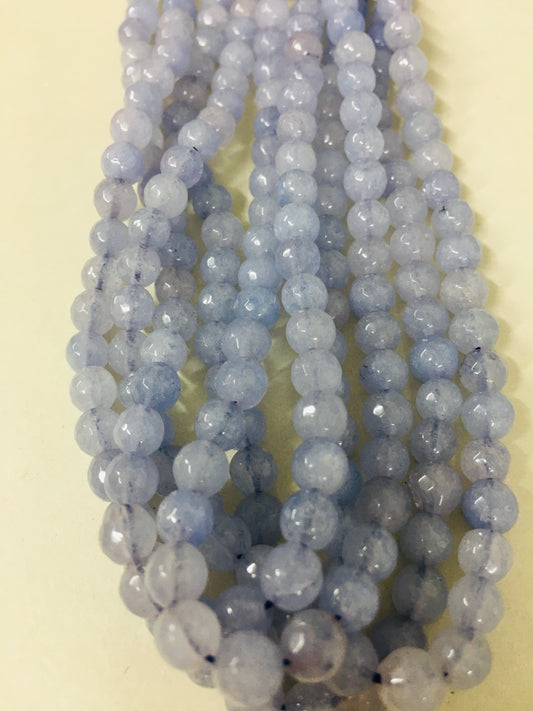 6mm Blue Jade Faceted Strand