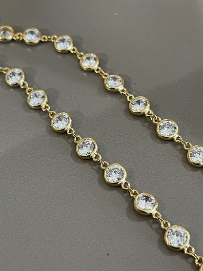 8mm Round zirconia chain by ft  21871