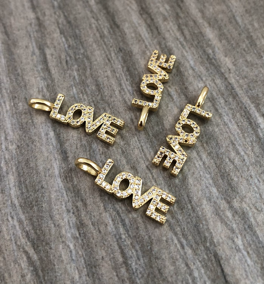 23mm Pave Love Charm qty1   22297