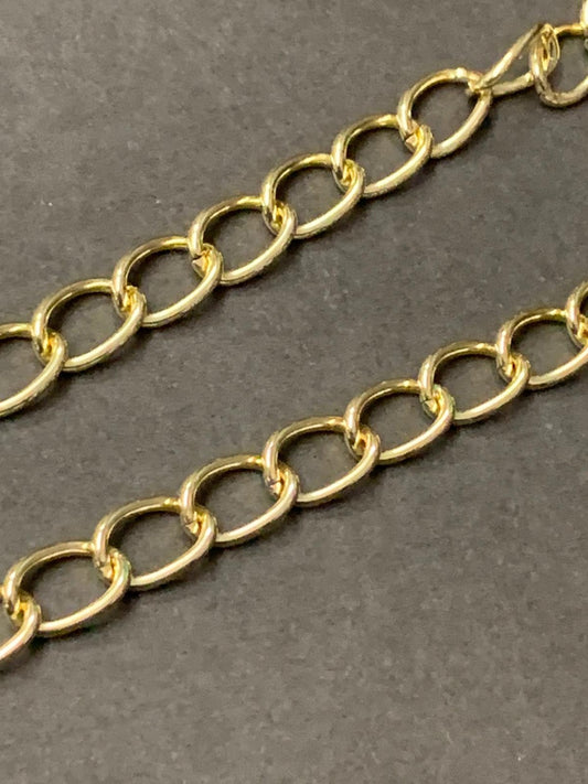 15x10mm chain oval  gold 1 yard 17434 aluminum