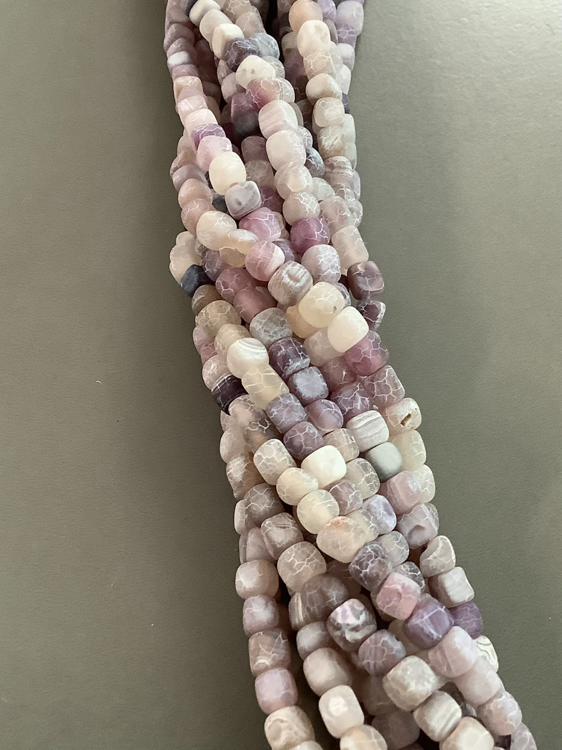 6mm Square Agate Matte Qty 70 bead per strand 21735