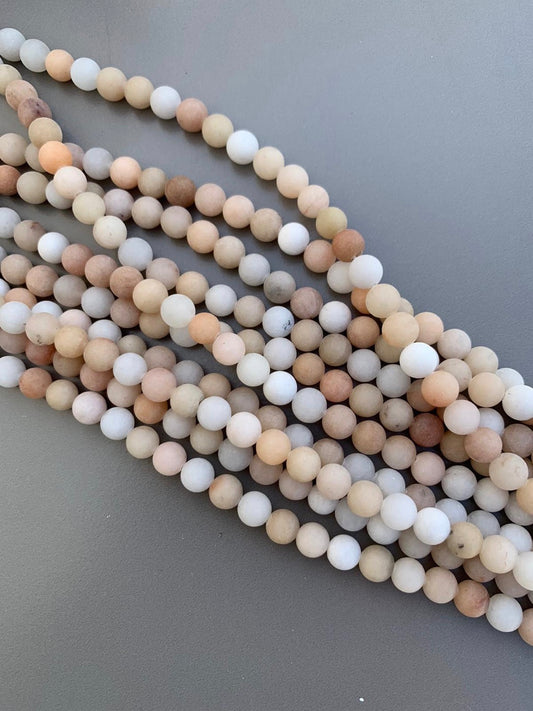 8mm Aventurine Peach Qty 46 beads per strand 21806