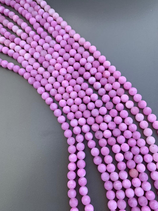 8mm Pink Jade Matte Qty 46 beads per strand 21760