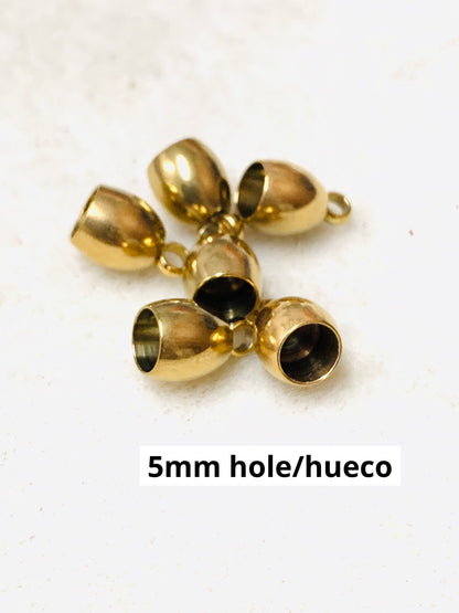 Gold SS Cap For Cord Qty 6