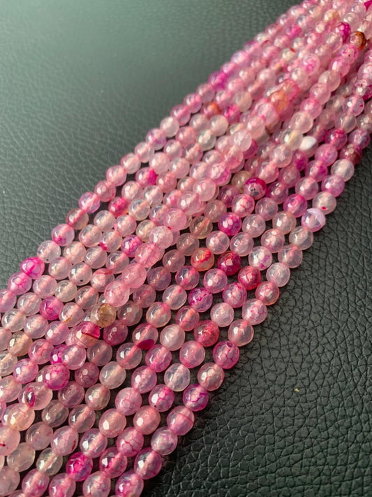 6mm agate faceted Qty 60 beads per strand 21966