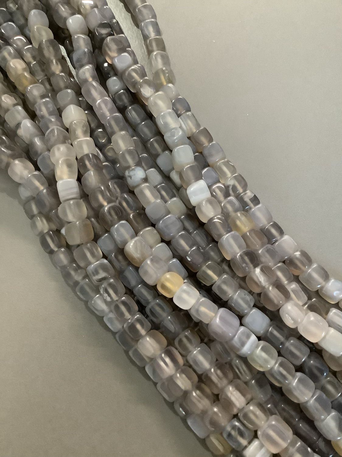 8mm Square Agate Glossy Qty 50 beads per strand 21714