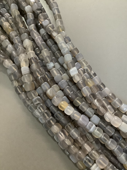 8mm Square Agate Glossy Qty 50 beads per strand 21714
