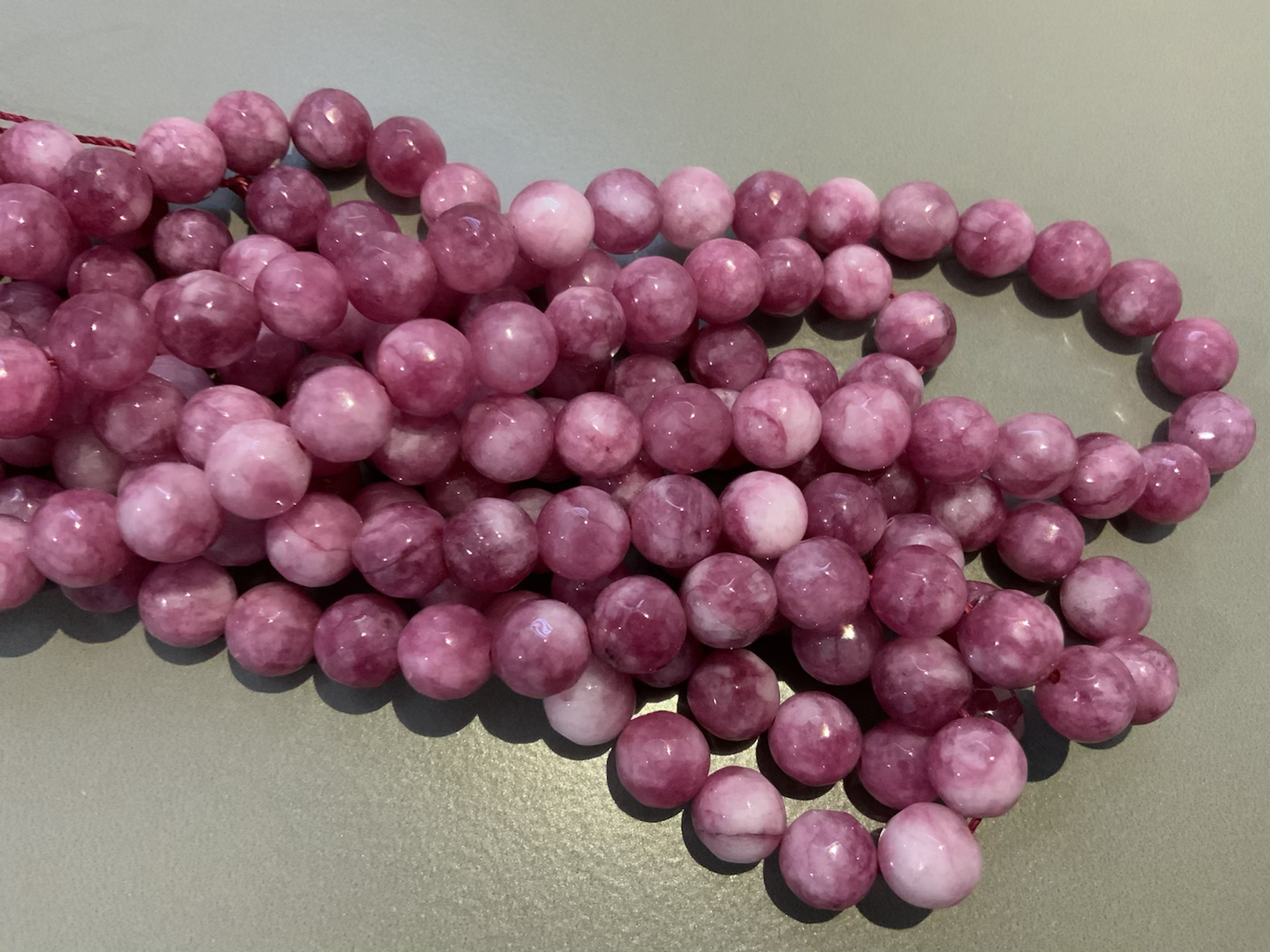 8mm Faceted Marble Magenta Light qty1- 22097