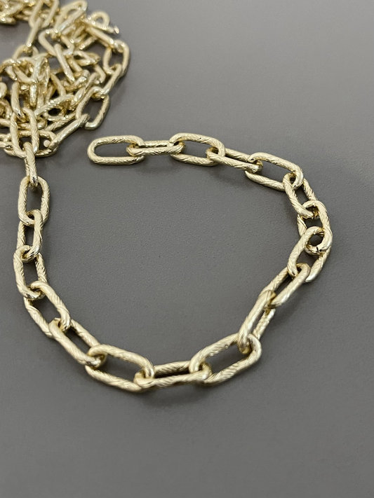 16x8mm oval  chain w/lines 1 yard 21239