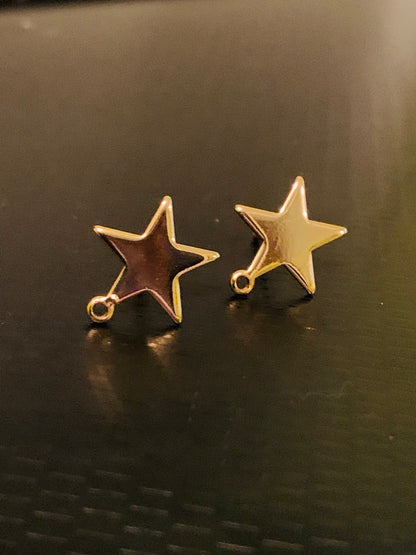 14mm star earpost with hook 1 pair / pantallas 19701 20507