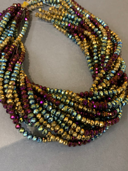 6x4mm mix crystals multicolor approx 90
