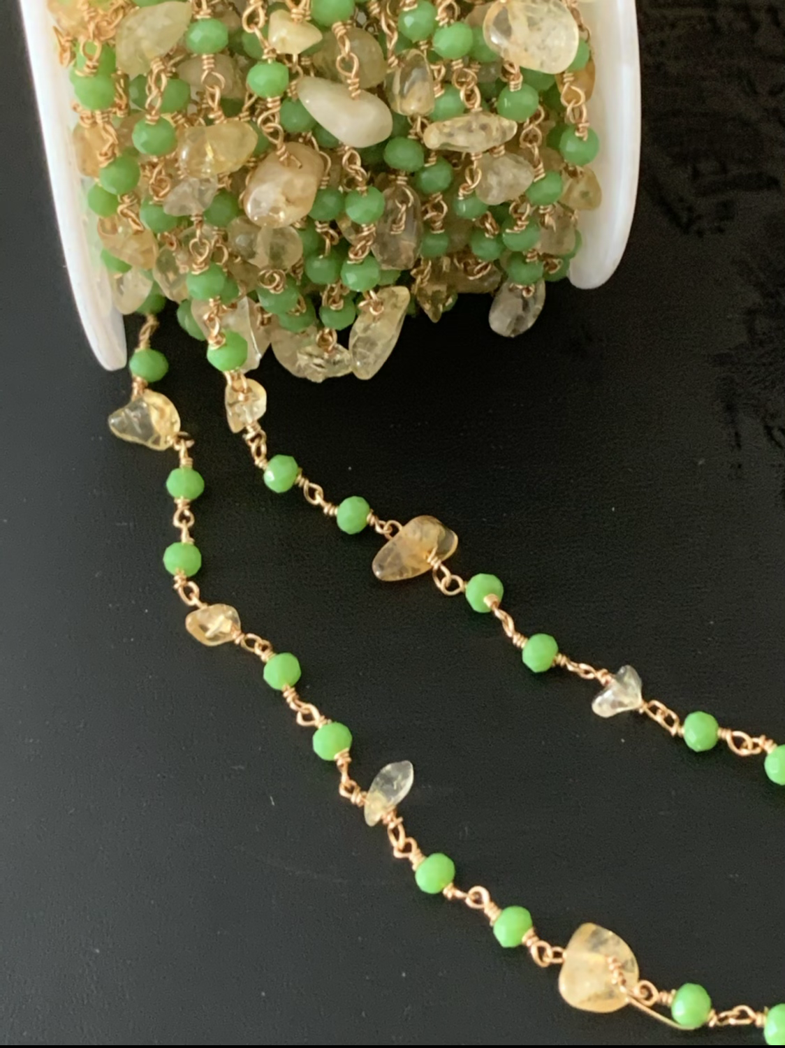 Green citrine chain by ft 21426