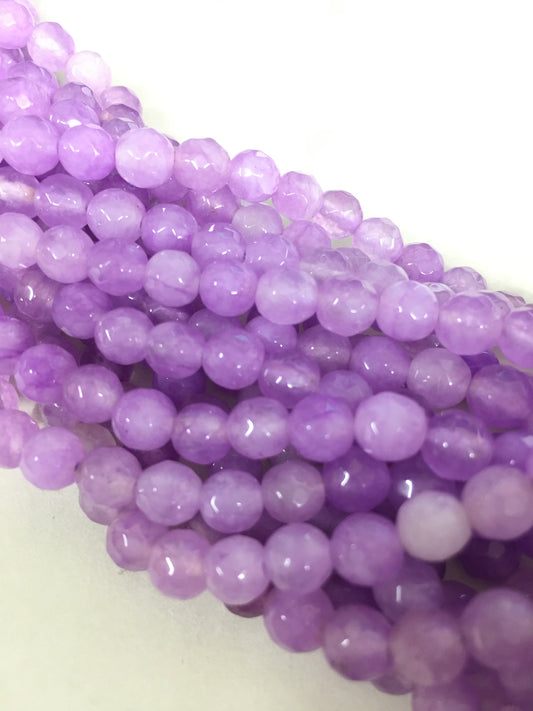 6mm Violet Jade Faceted Strand 15007